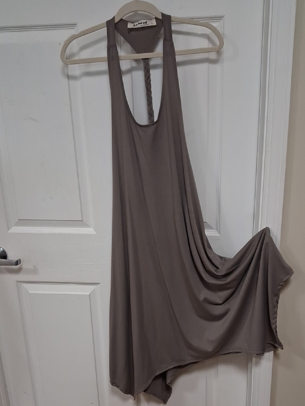 Three Bird Nest Taupe Halter Midi Dress